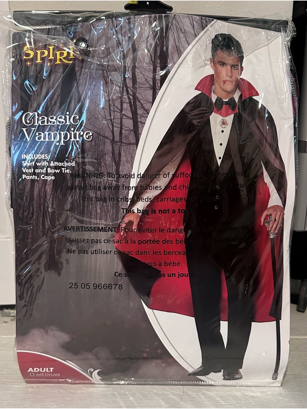 Halloween Mens Adult Classic Vampire Costume Party Horror Scary - Picture 2 of 2